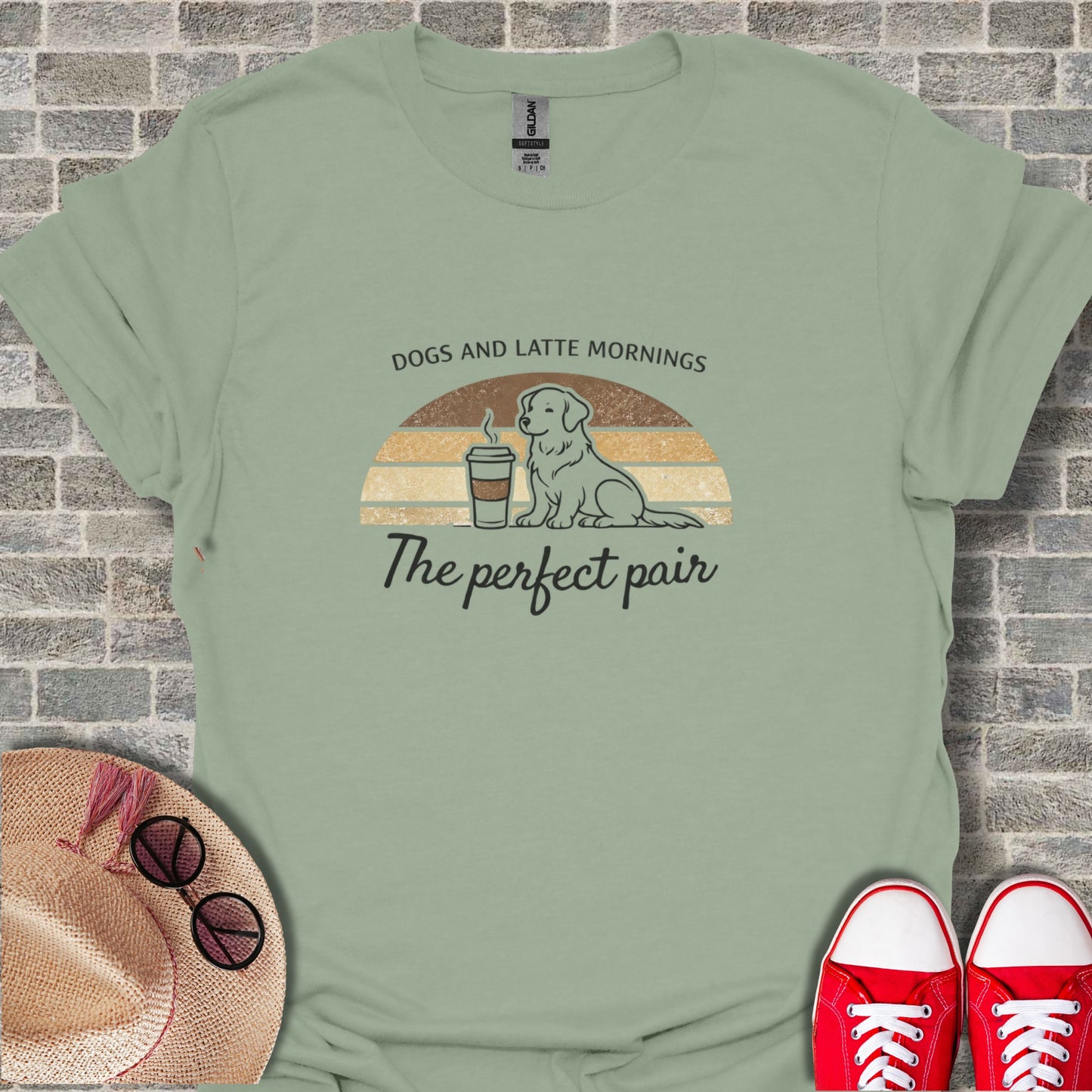 Dogs and Latte Mornings The Perfect Pair T-Shirt