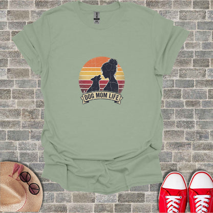 Sage Green Dog Mom Life Sunset Silhouette T-shirt product type