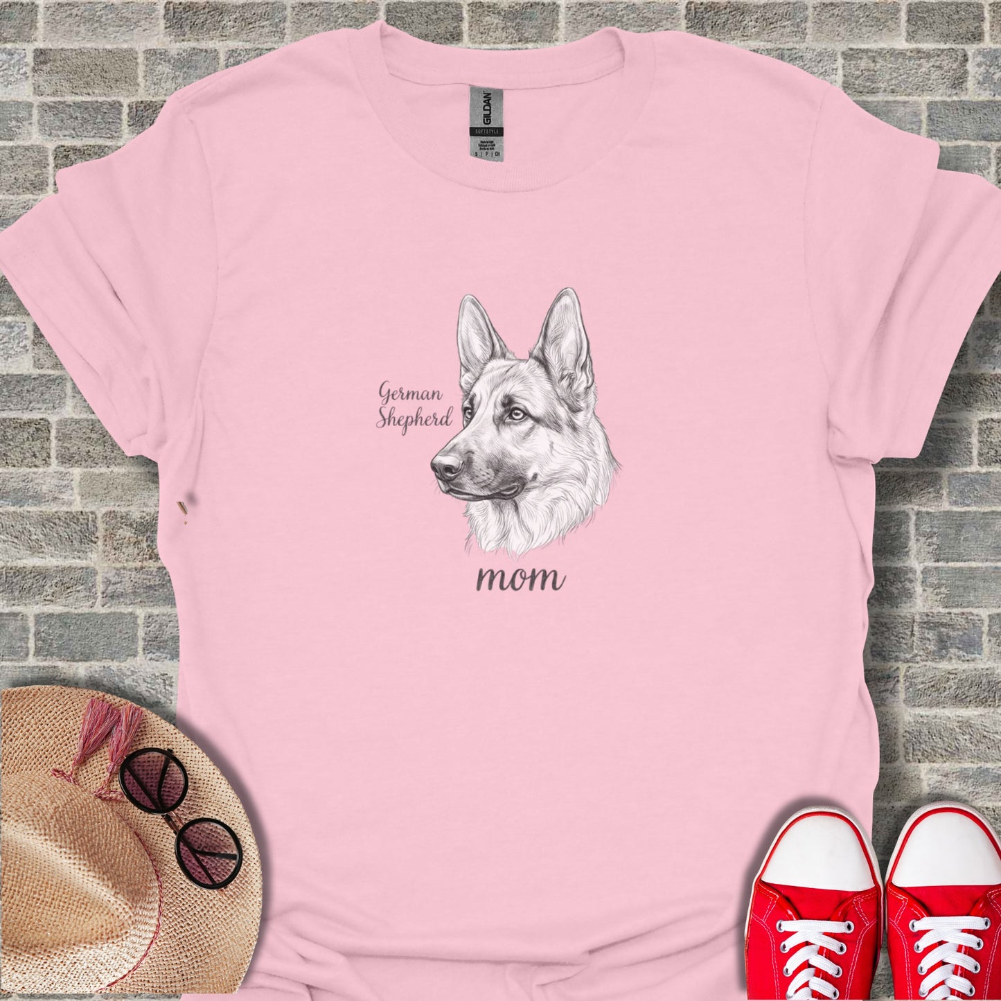 German Shepherd Mom Graphic Tee for Dog Lovers
