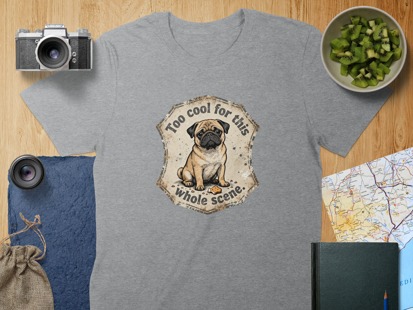 Too Cool for This Whole Scene Grey T-shirt