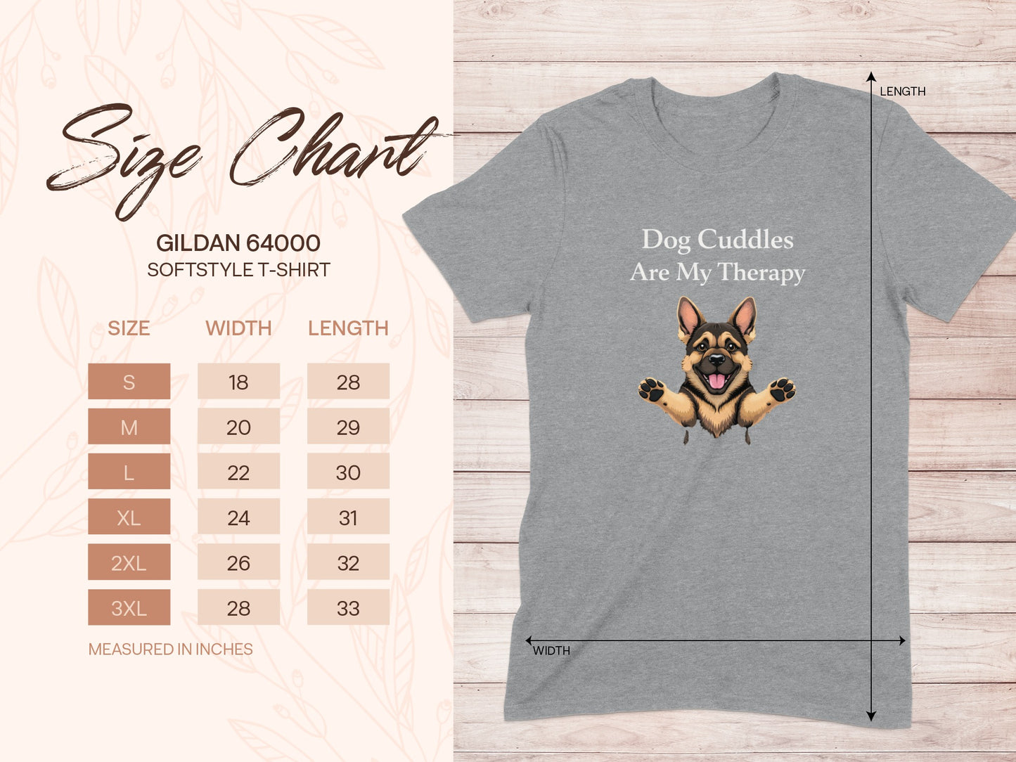 Dog Cuddles Are My Therapy Gildan 64000 T-Shirt