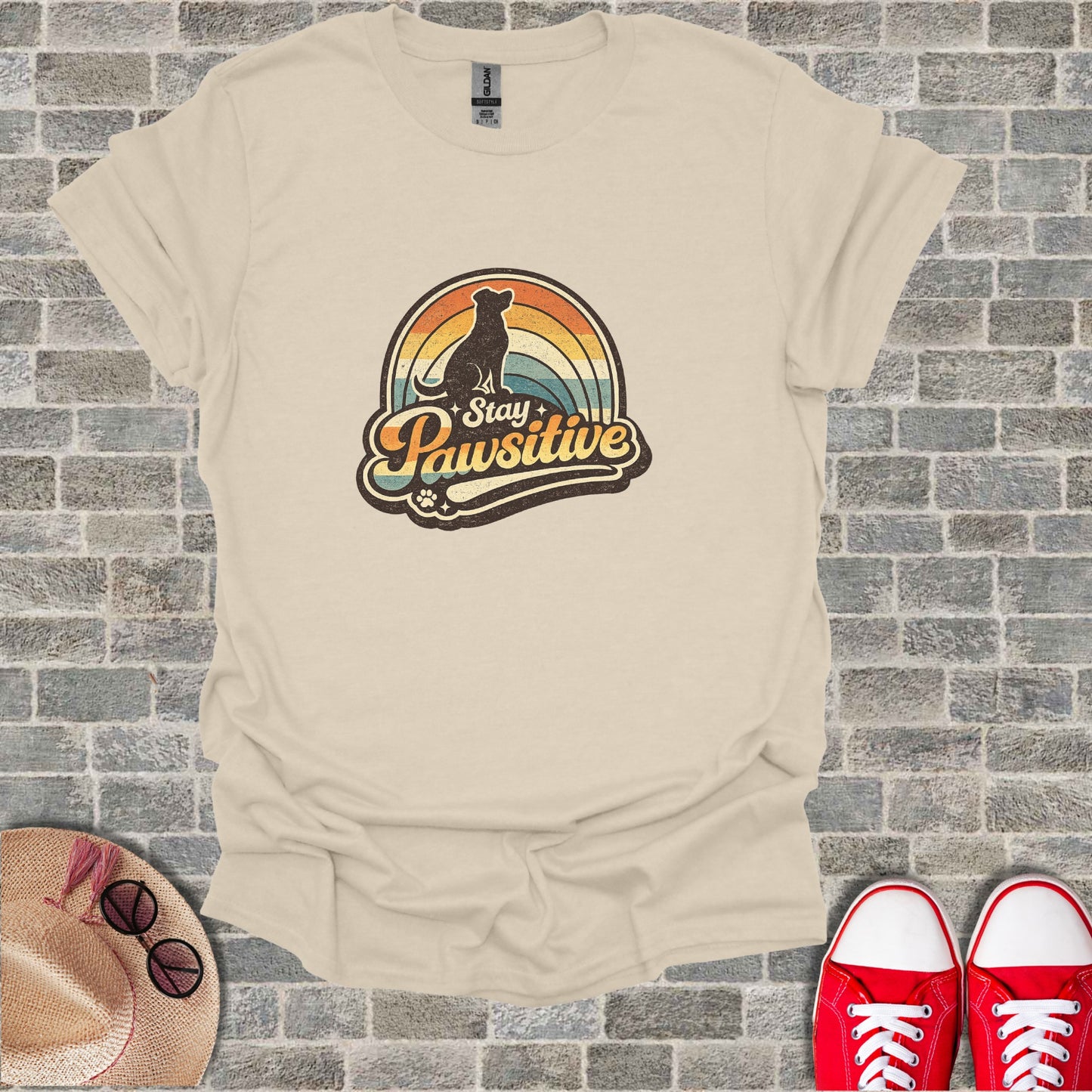 Stay Pawsitive Dog Silhouette Rainbow Design product type
Stay Pawsitive
Dog T-shirt
Rainbow Graphic
Dog Lover
Pet Owner
Animal Print
Graphic Tee
Positive Message
Pawsitive Shirt
Cream Shirt
Beige Tee
Retro Design
Vintage Vibe
Cute Doggo
Puppy Gift
Silhouette Art
Summer Shirt
Casual Top
Happy Pet
Paw Print