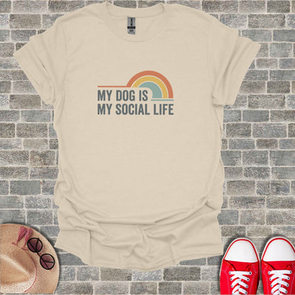 MY DOG IS MY SOCIAL LIFE Rainbow Graphic product type