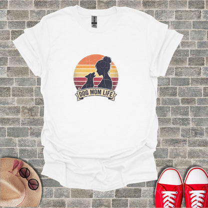 White Dog Mom Life Sunset Silhouette Woman Dog product type