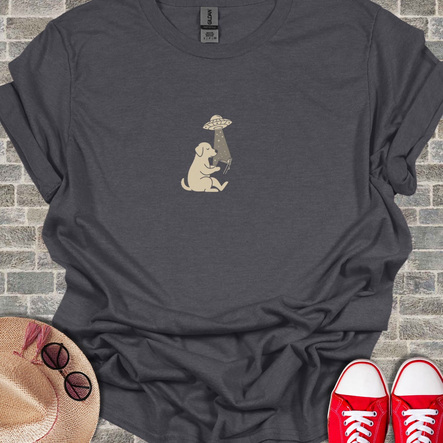 Alien Abduction Dog Graphic Tee Shirt for Any Dog Lover