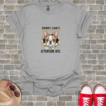 Sorry Can't My Dog Wants Attention Bye Frenchie product type
French Bulldog
Dog Lover
Funny Dog
Pet Parent
Dog Quote
Attention Dog
Sorry Can't
Frenchie Pup
Cute Dog
Animal Lover
Graphic Design
Dog Humor
Puppy Love
Canine Friend
Fur Baby
Dog Owner
Unique Design
Pet Owner
Dog Life
Best Friend