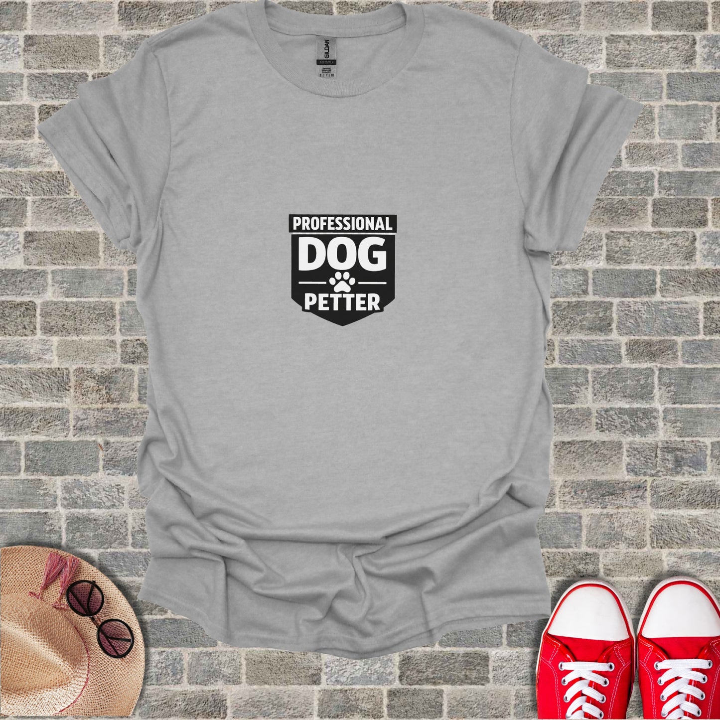 PROFESSIONAL DOG PETTER paw print slogan product type