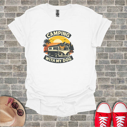 Camping With My Dog Retro Sunset Van Design product type