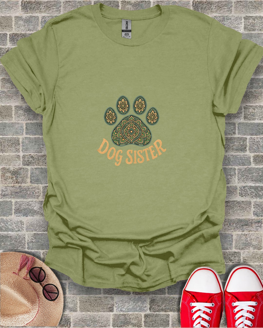 Dog Sister T-Shirt with Unique Paw Design