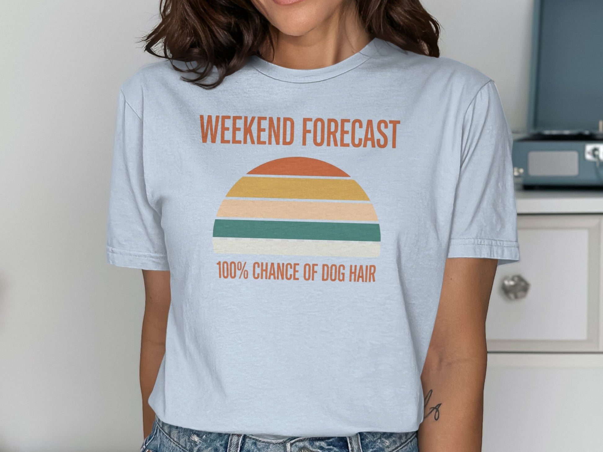 Weekend Forecast Dog Hair Funny T-Shirt Clothing Item