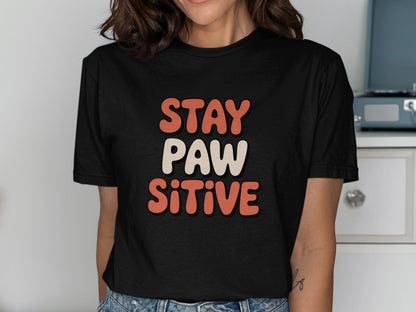 Stay Paw-sitive Graphic Tee Stylish T-shirt product type