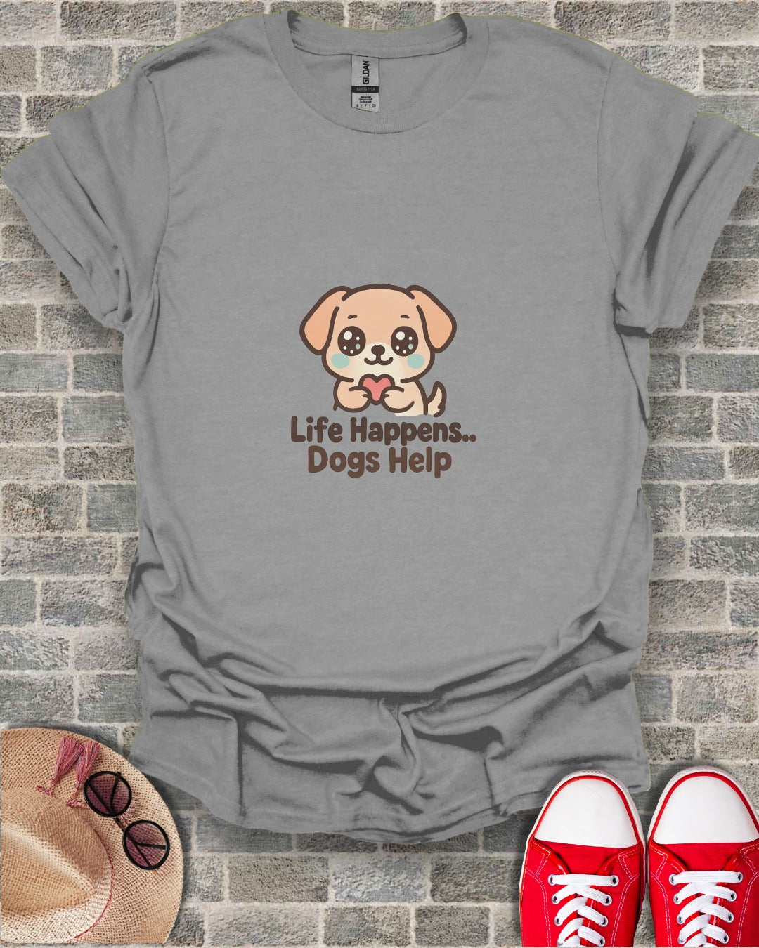 Life Happens.. Dogs Help Cute Puppy T-Shirt