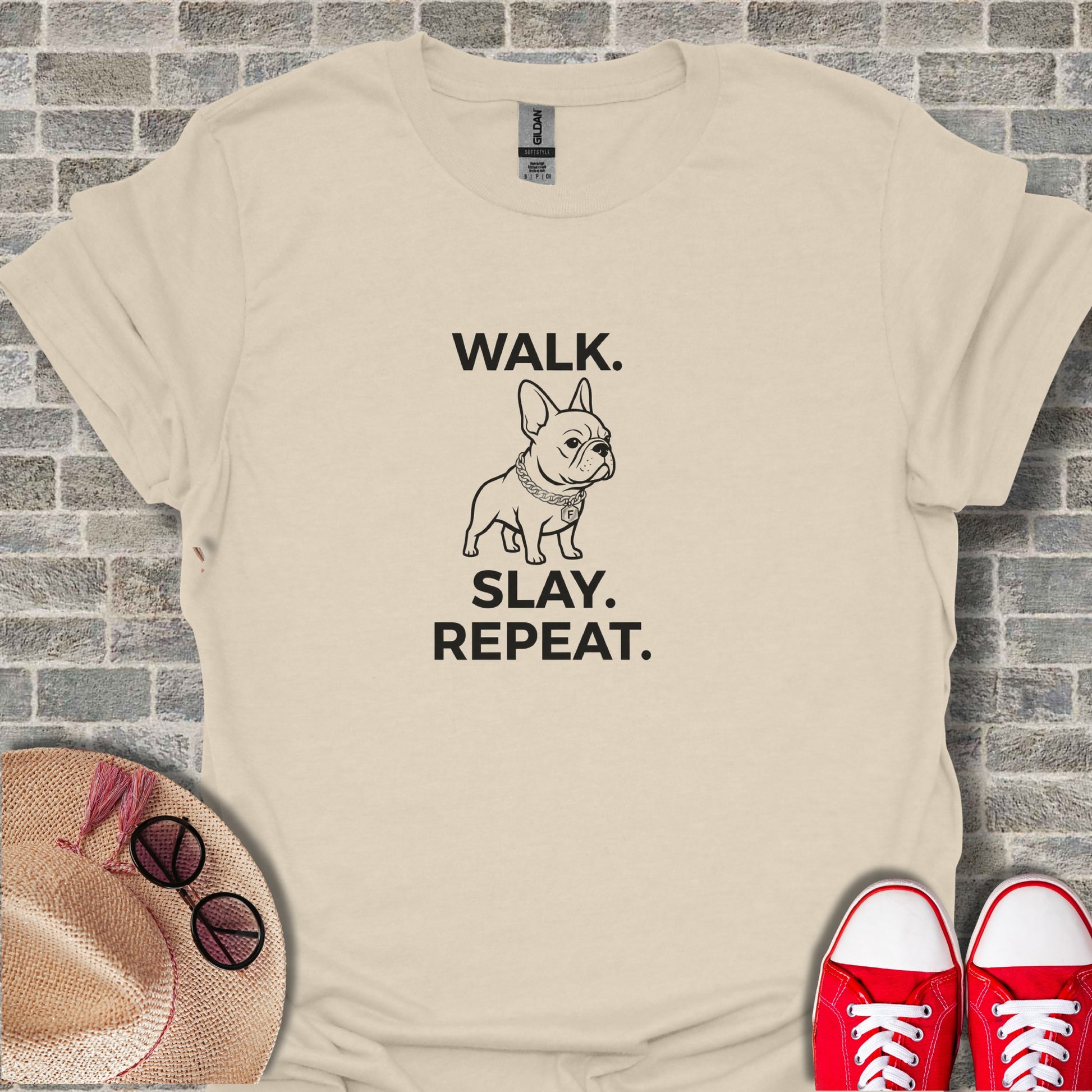 Walk Slay Repeat French Bulldog Graphic Tee