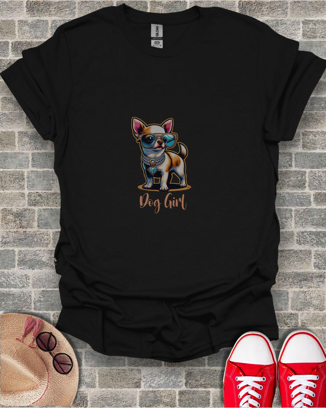 Dog Girl Chic Chihuahua Graphic Tee For Pet Lovers
