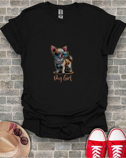 Dog Girl Chic Chihuahua Graphic Tee For Pet Lovers