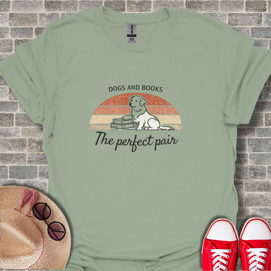 Dogs and Books The Perfect Pair Shirt for Book Lovers