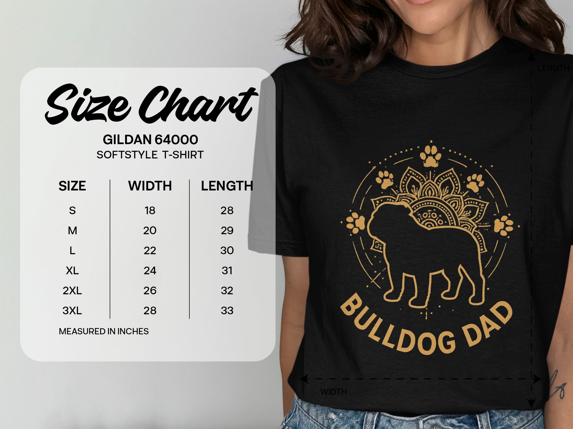 Bulldog Dad Graphic Softstyle T-Shirt