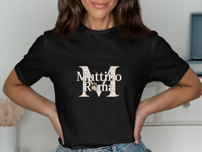 Muttiro Roma Graphic Tee with Bold M Letter Design