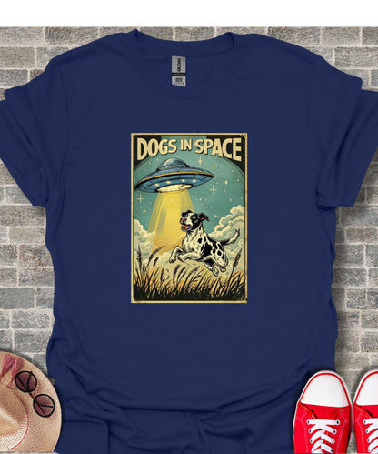 Dogs In Space UFO Graphic Tee Science Fiction Shirt
