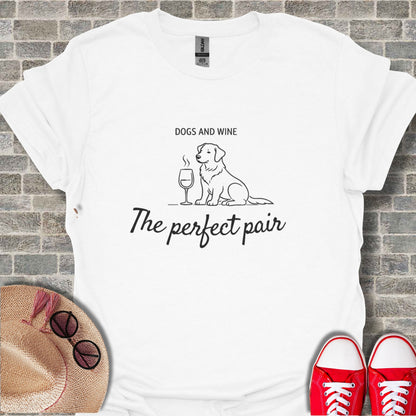 Dogs and Wine The Perfect Pair Graphic T-shirt