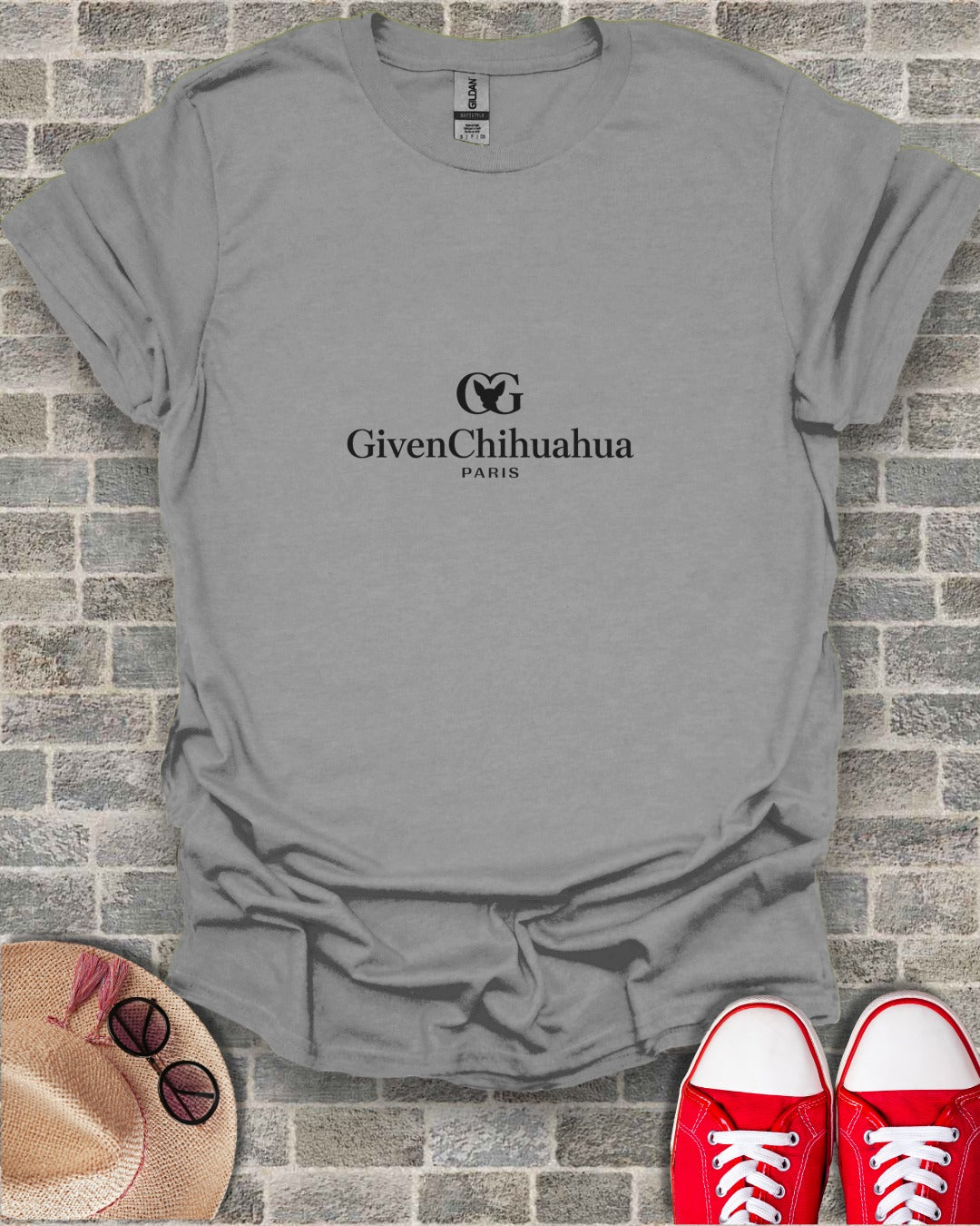 Stylish Given Chihuahua Paris Printed T-Shirt