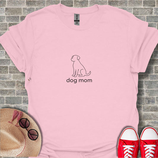 Adorable Pink Dog Mom Graphic T-shirt for Pet Lovers