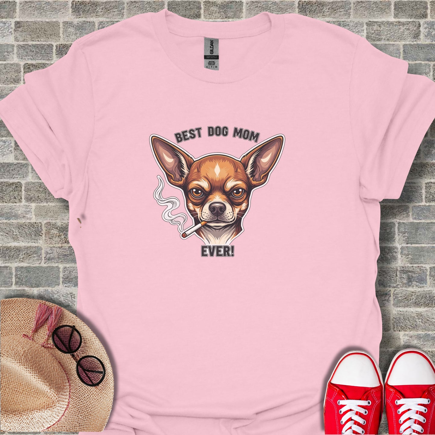 Best Dog Mom Ever Chihuahua Graphic Tee Shirt