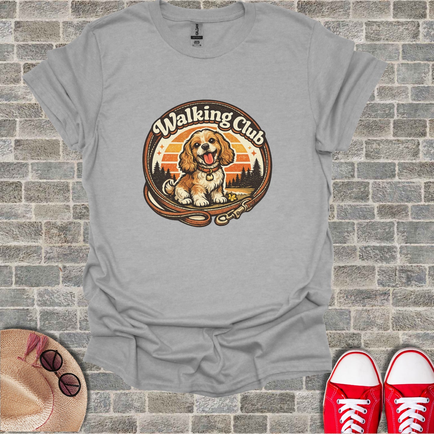 Happy Dog Walking Club Sunset Graphic product type