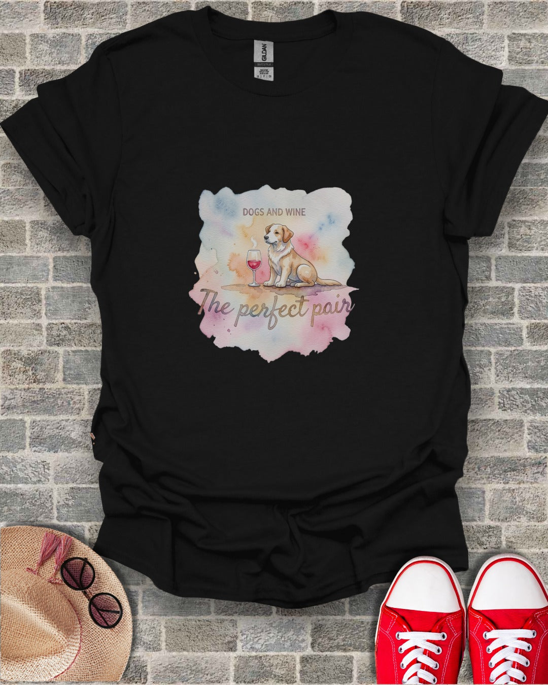 Dogs and Wine The Perfect Pair Printed Shirt