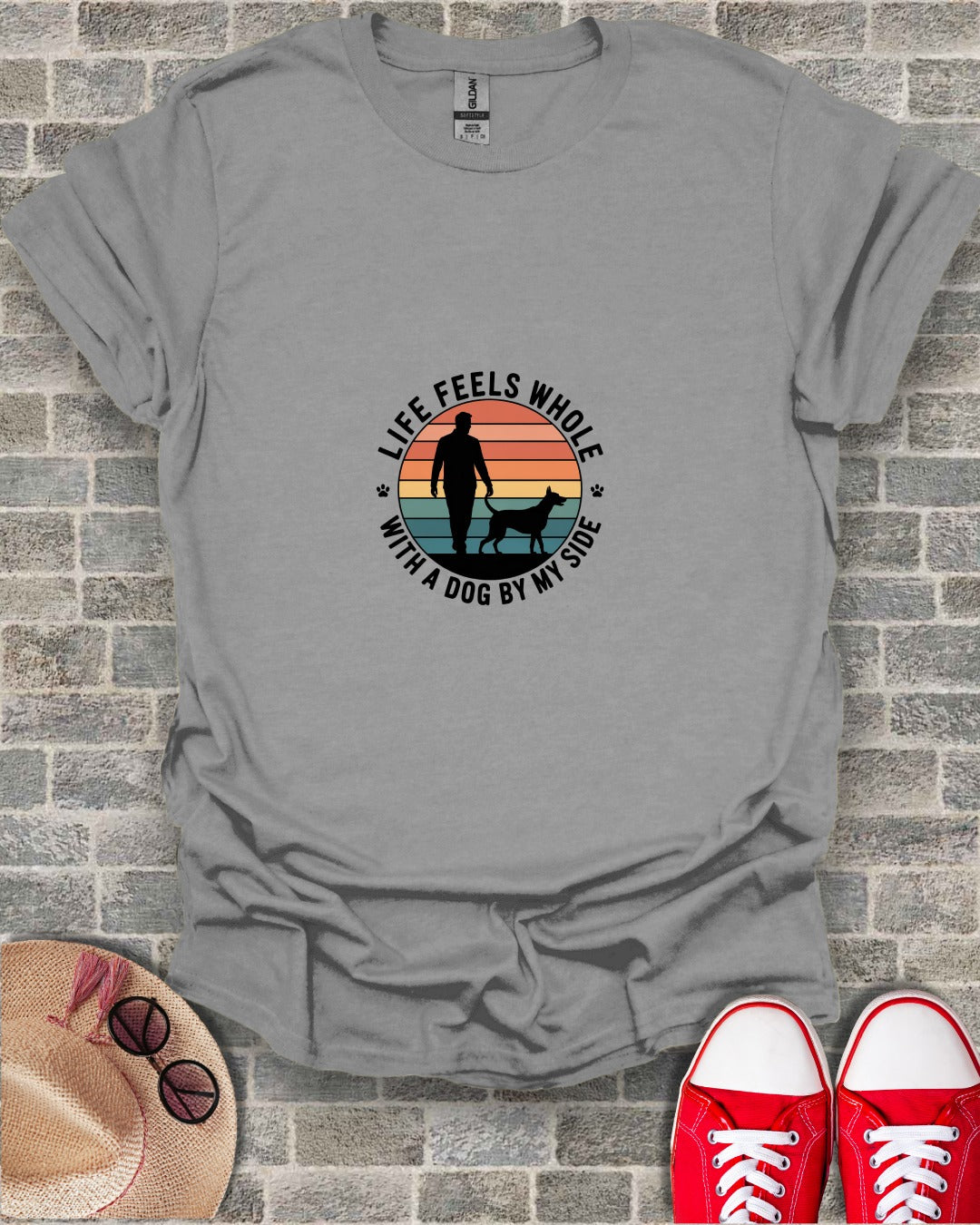 Life Feels Whole With A Dog By My Side Tee Shirt