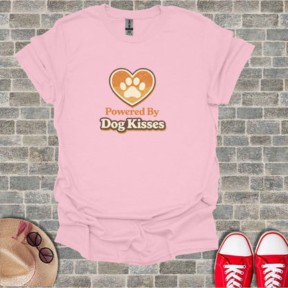 Powered By Dog Kisses Paw Print Heart Pink product type