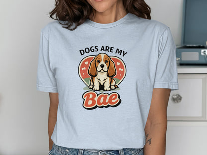 T-shirt with cartoon beagle and text "Dogs Are My Bae".
