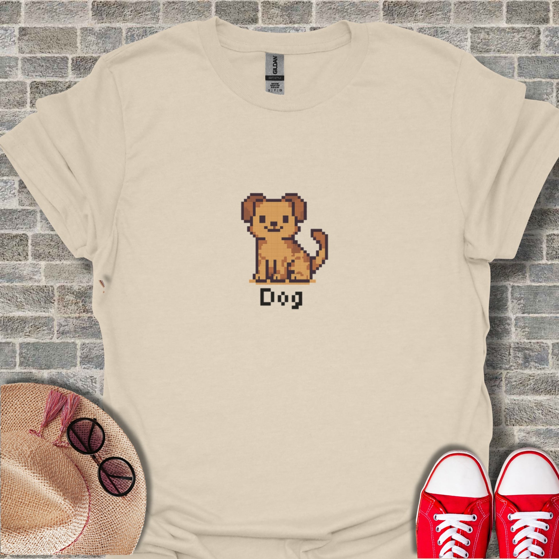 Pixel Art Dog Graphic Tee Perfect for Pet Lovers