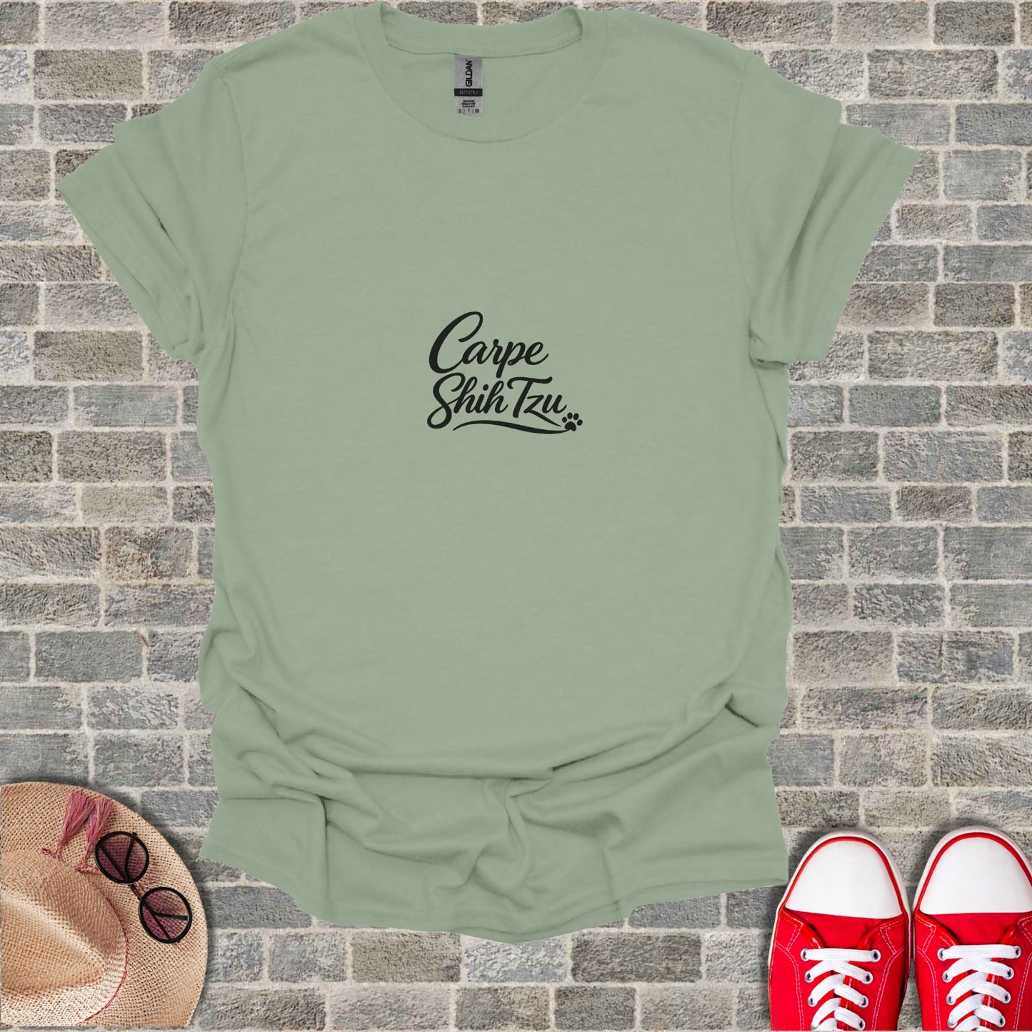 Sage Carpe Shih Tzu Short Sleeve T-shirt product type