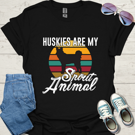 Huskies are my spirit animal Unisex Softstyle T-Shirt