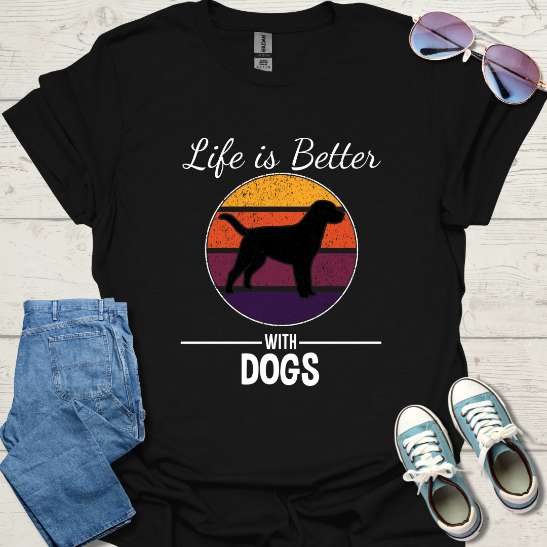 Life is better with dogs Unisex Softstyle T-Shirt