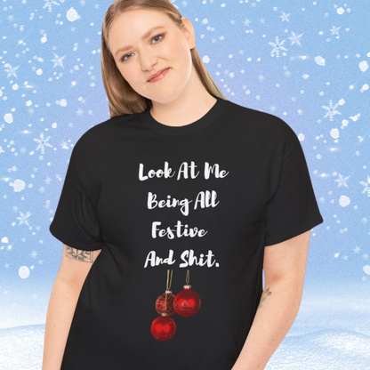 Christmas T Shirt Gift Unisex Heavy Cotton Tee